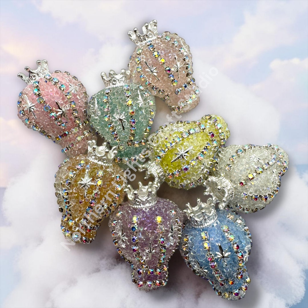 Sugar Mini Balloon 22mm Acrylic Base Beads - 5pc. Mix.