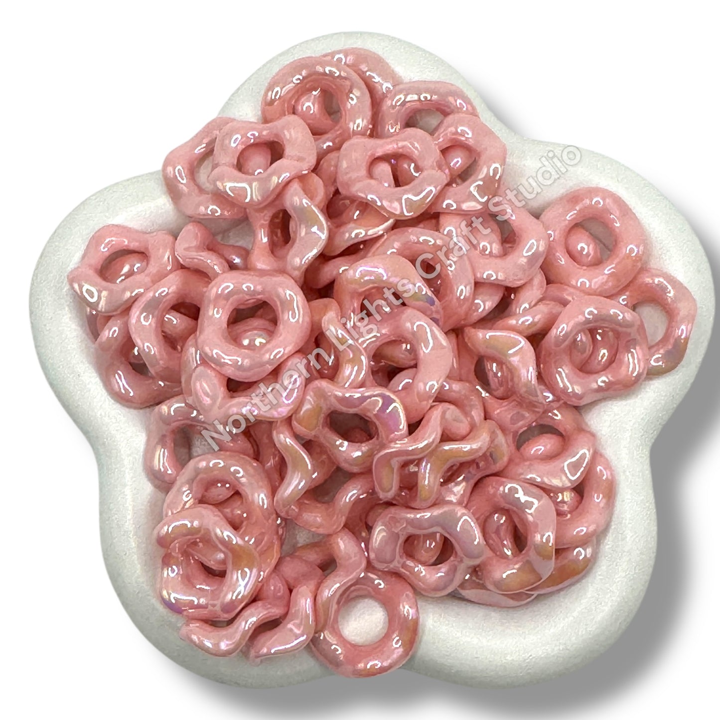 Wavy Spacers 16mm- Matte and UV Finishes - 50 pcs. - Choose Color and Finish