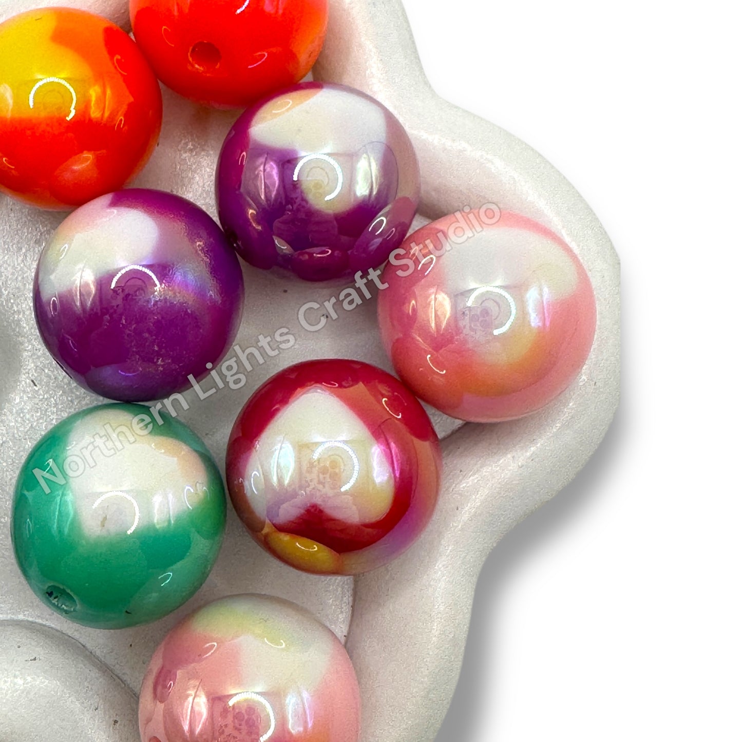 UV Printed Heart Bead 20mm - 12 pcs.