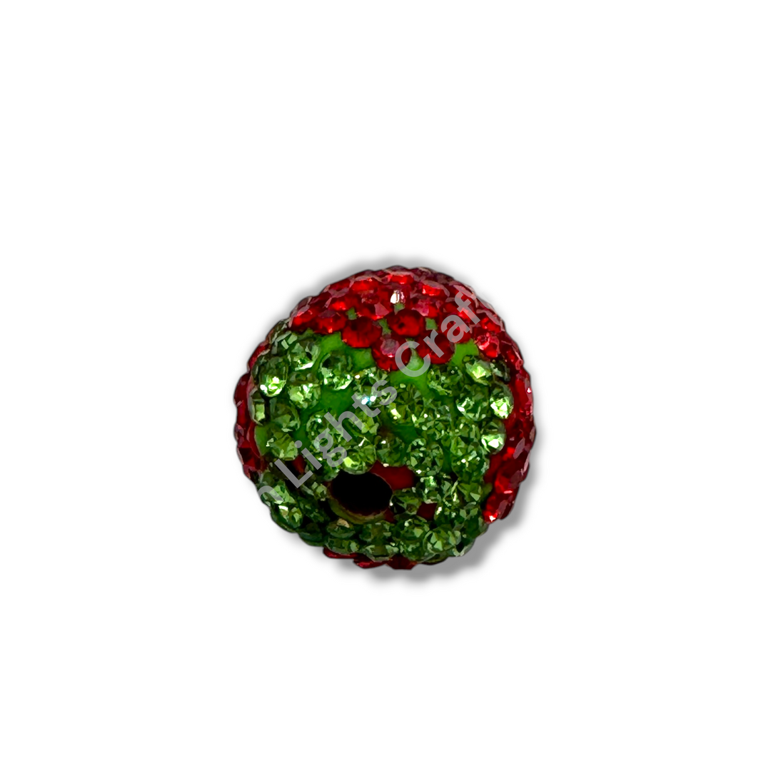 Rhinestone Strawberry Beads -Small or Large Sizes - 1pc.