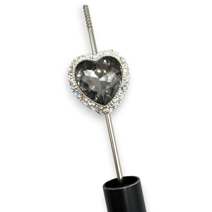 Silver Metal Alloy Heart Bead - 1pc.