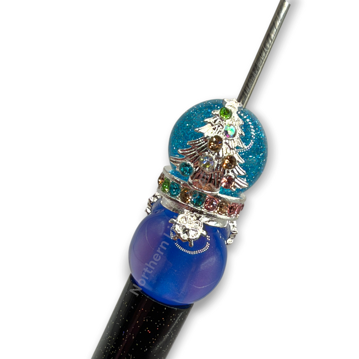 Christmas Tree Rhinestone Metal Alloy Bead Cap Spacer For 16mm Beads- 5pc.