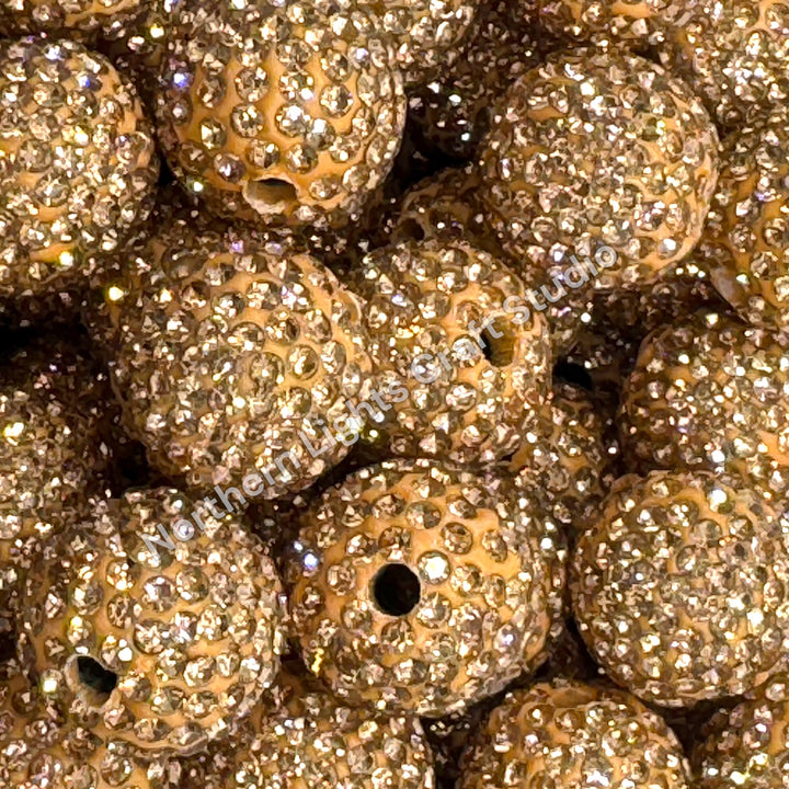 Mango Rhinestone Clay Base Beads-16mm - 10pc.