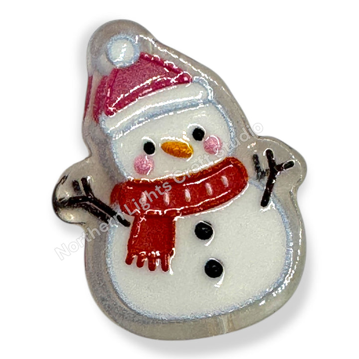 Acrylic Christmas Charm Beads, Two-Sided With Holes - 2pc.