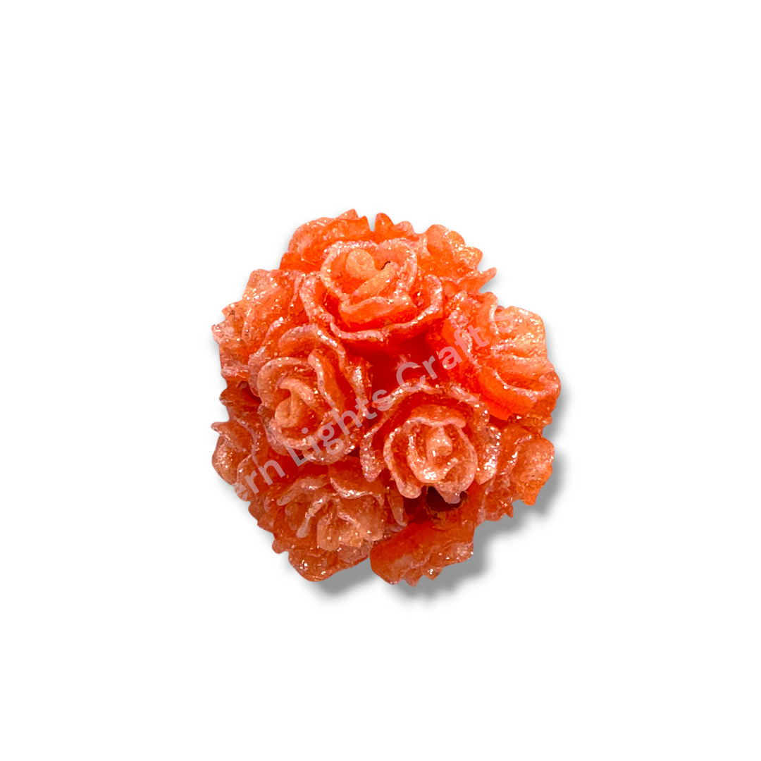 Bright Flower Beads with Rhinestone Accents 16mm - 2pc. - Choose Color