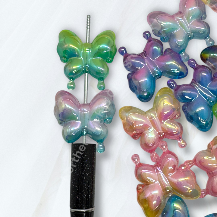 Puffy Butterfly Double Layer UV Bead - 10pc. Mix