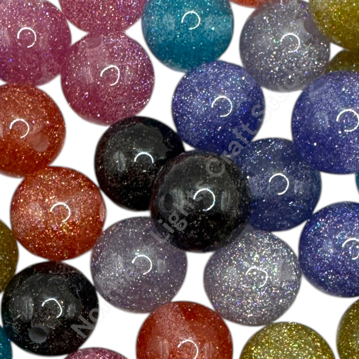 Glitter Celebration 20mm Acrylic Bead Mix - 10 Pieces