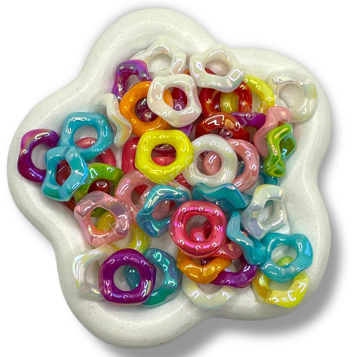 UV Wavy Spacers 16mm - 50 pcs. - Choose Color