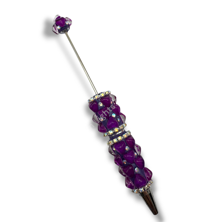 Beadable Jelly Neon Glass Heart Fancy Bling Rhinestone Pen