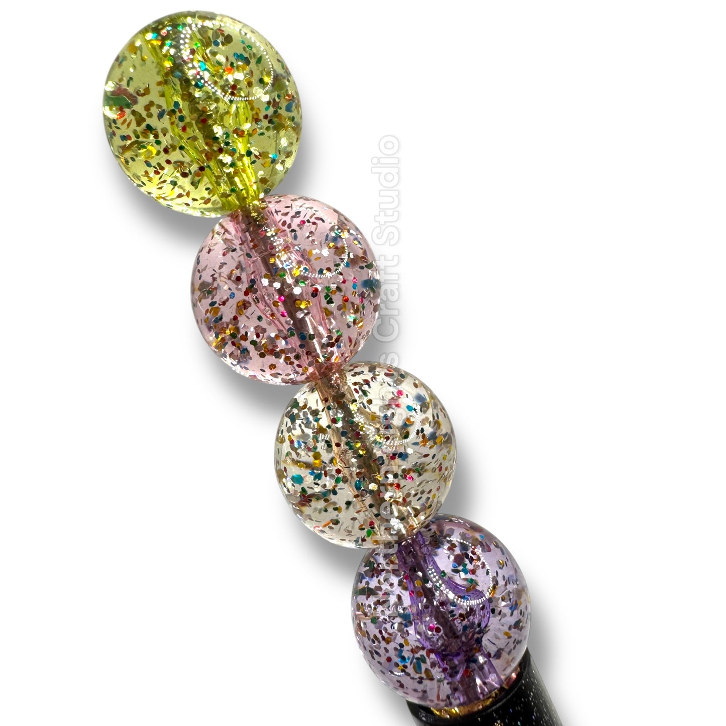 Multi Color Glitter Flake Beads -16mm -20pcs.