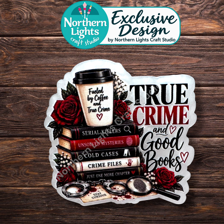 True Crime and Good Books Flat Back Acrylic 2pc. - Design Exclusive!