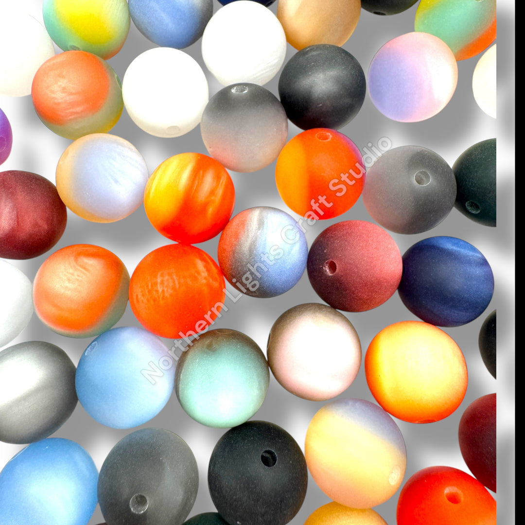 16mm Frosted Cat Eye Ombre Beads - 20 pcs.
