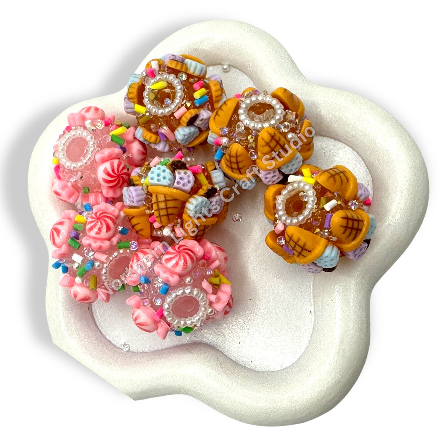 Acrylic Food and Dessert Sugar Beads 20mm - 3 pcs.-Read description!