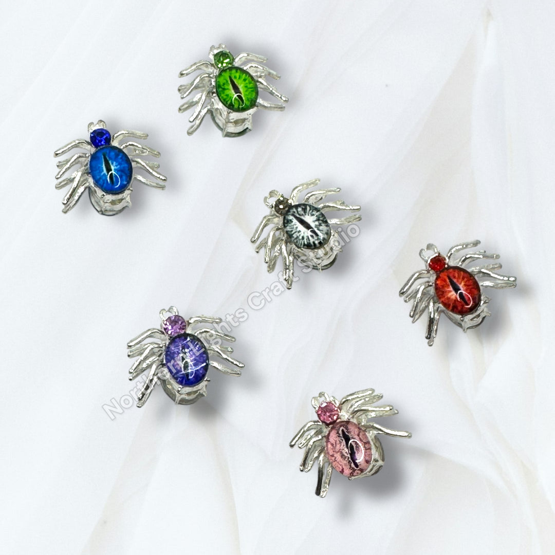 Metal Alloy Crystal Spider Beads - 1pc.