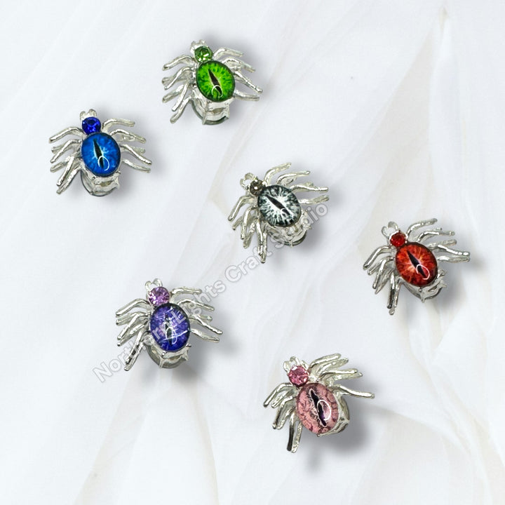 Metal Alloy Crystal Spider Beads - 1pc.