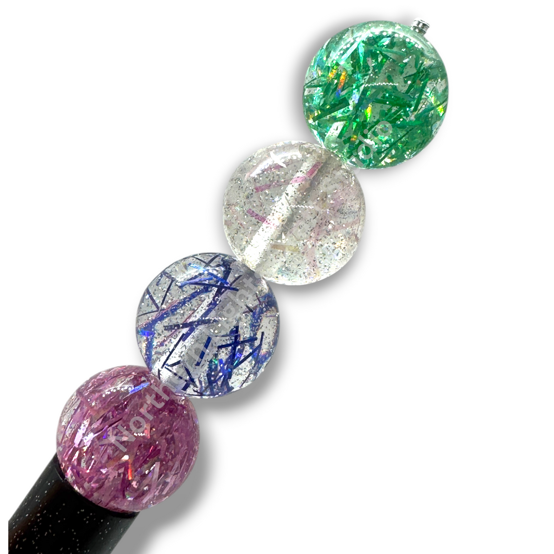 Tinsel Holographic Foil 16mm Resin Beads - 20pc.