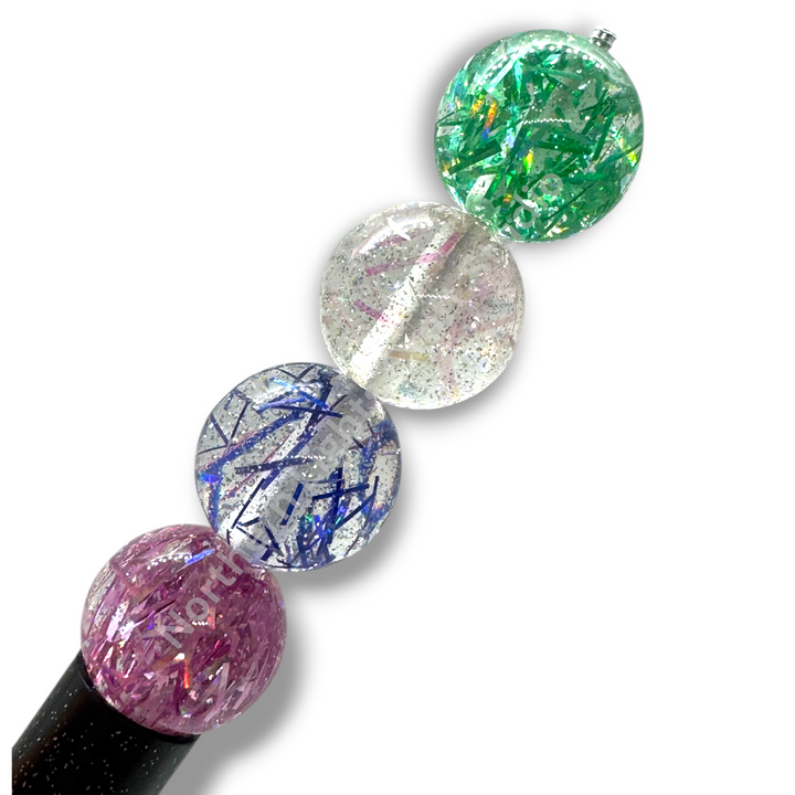 Tinsel Holographic Foil 16mm Resin Beads - 20pc.