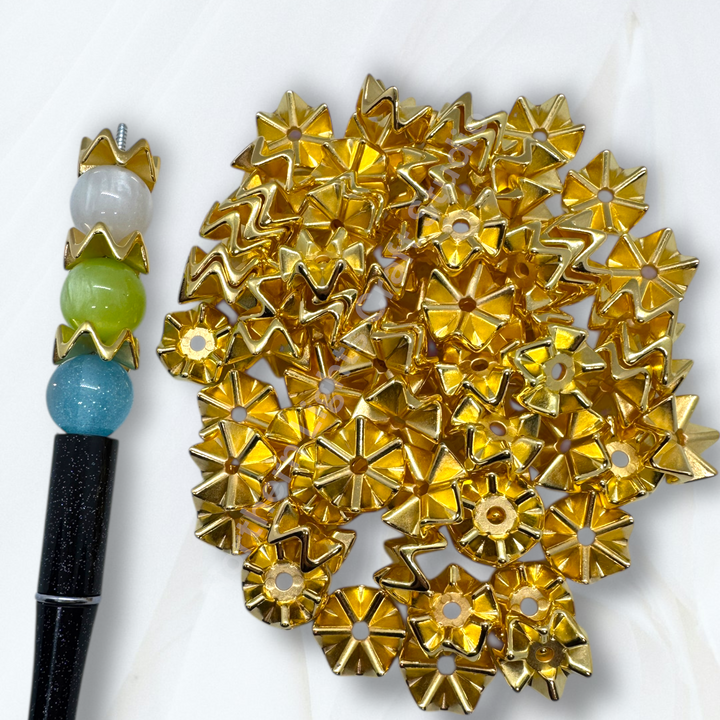 Colorful Zig Zag Acrylic Wavy 16mm Spacers  -Gold, Silver, or Mix- 50 pcs.