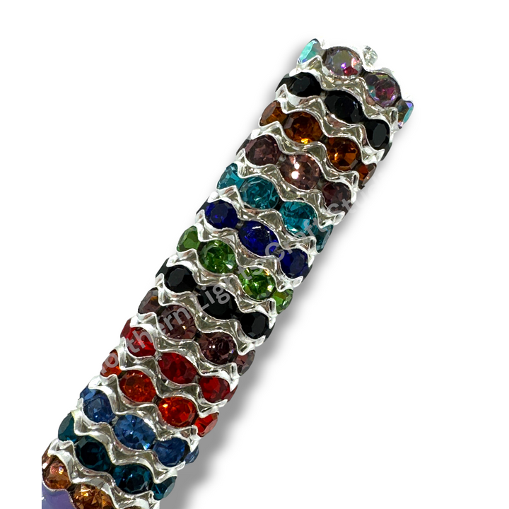 Metal Rhinestone Spacers -Round or Wavy-12mm Colorful Mix -30pcs.
