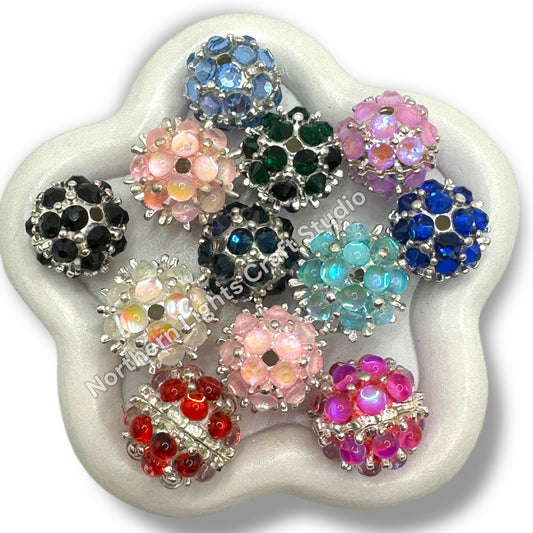 Metal Alloy Crystal Bubble Beads 18-20mm - 10pc.