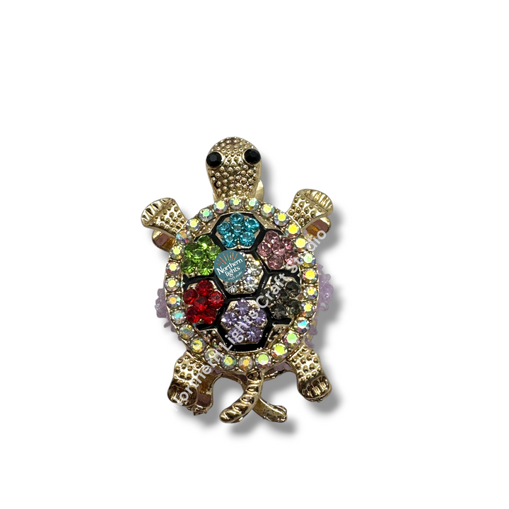 Rhinestone Double Sided Turtle Fancy Bead - READ DESCRIPTION