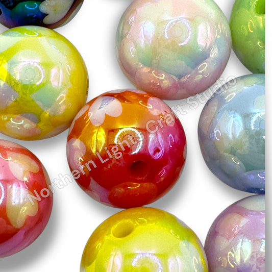 UV Printed Small Hearts Bead 20mm - 10pc.