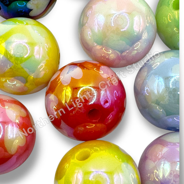 UV Printed Small Hearts Bead 20mm - 10pc.