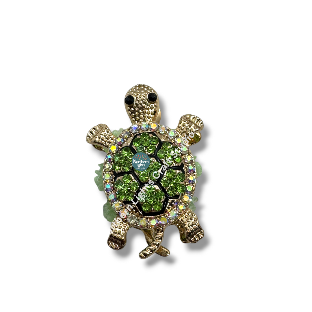 Rhinestone Double Sided Turtle Fancy Bead - READ DESCRIPTION