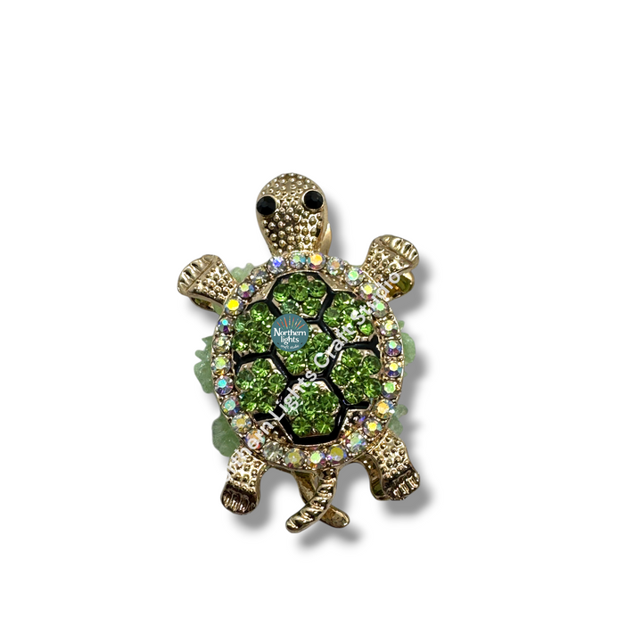 Rhinestone Double Sided Turtle Fancy Bead - READ DESCRIPTION