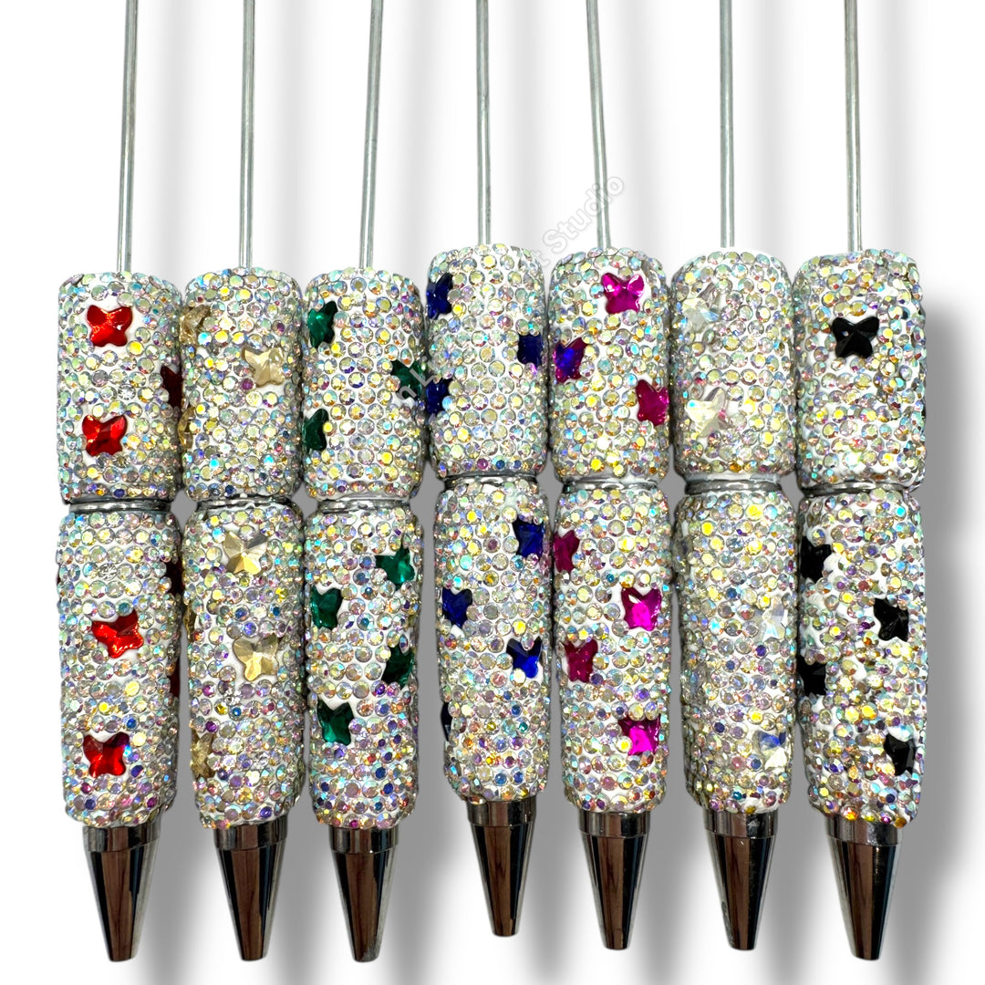 Rhinestone Butterfly Crystal Beadable Pens