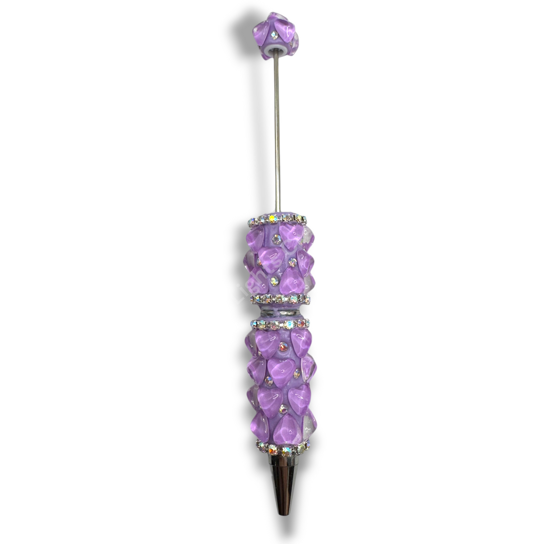 Beadable Jelly Neon Glass Heart Fancy Bling Rhinestone Pen