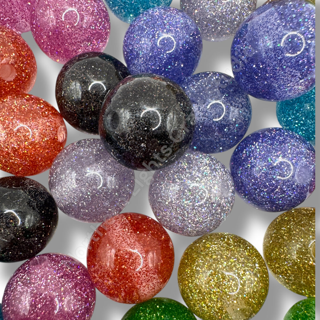 Glitter Celebration 20mm Acrylic Bead Mix - 10 Pieces