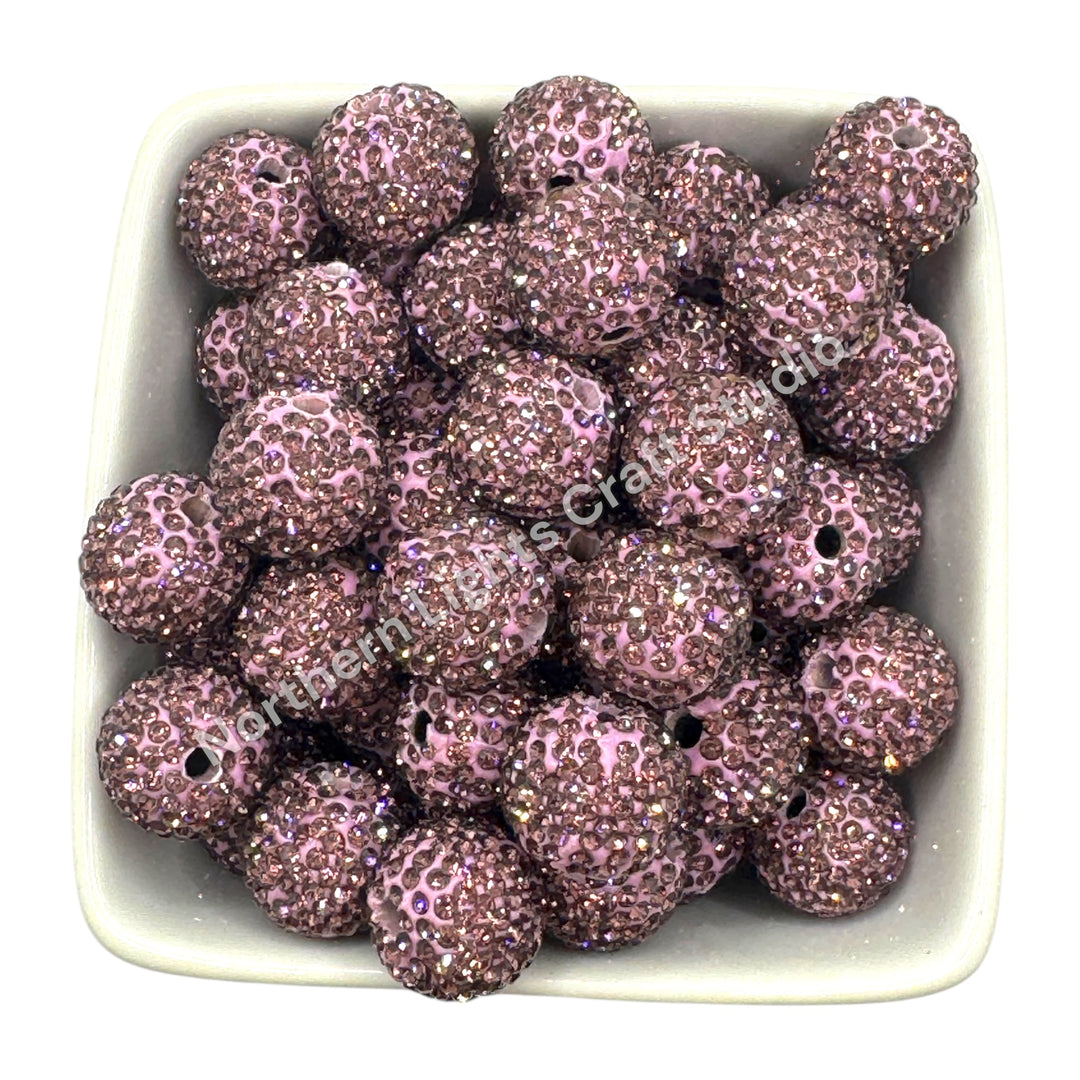 Berry Rhinestone Clay Base Beads-16mm - 10pc.