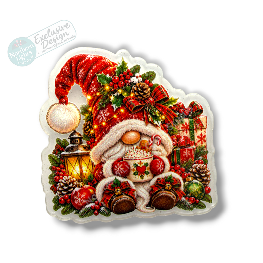 Christmas Gnome Flat Back Acrylic 2pc. - Design Exclusive!