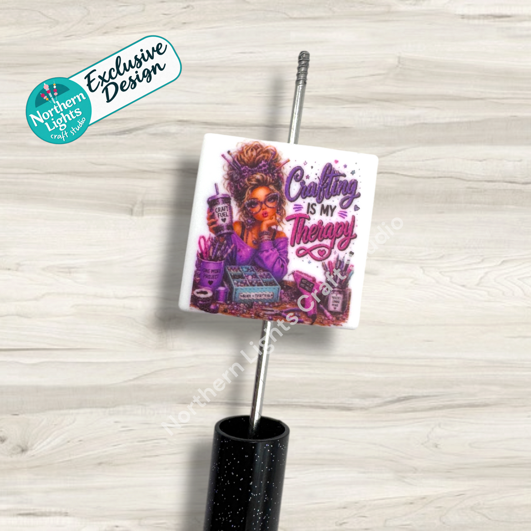 Crafting is My Therapy Printed Silicone Focal - Exclusive Design!