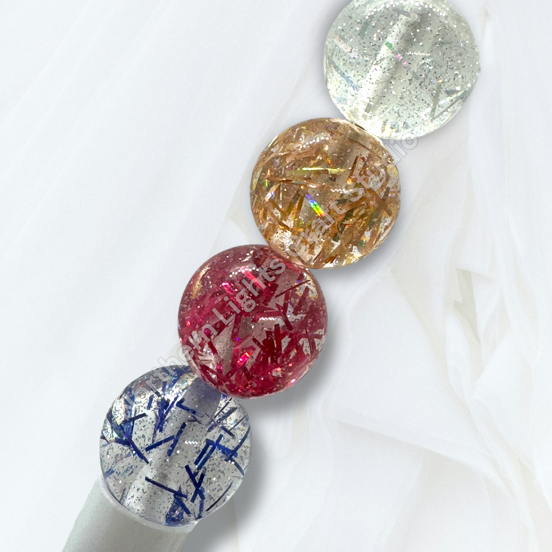 Tinsel Holographic Foil 16mm Resin Beads - 20pc.