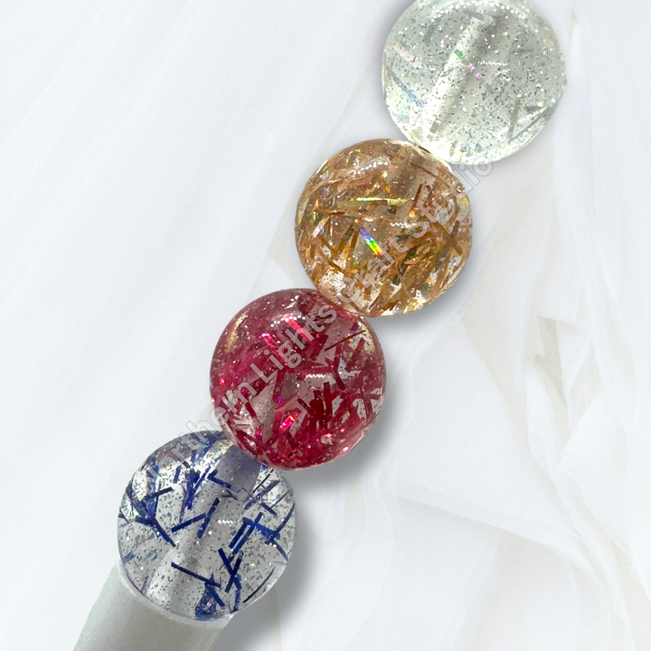 Tinsel Holographic Foil 16mm Resin Beads - 20pc.