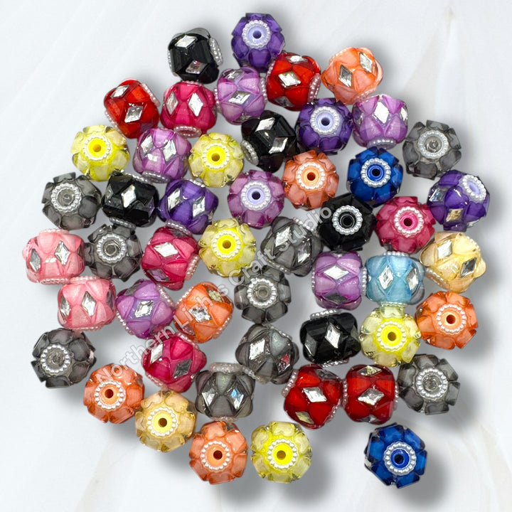 Fancy Silver Diamond Accent Heart Bead Mix - 10pc. Mix
