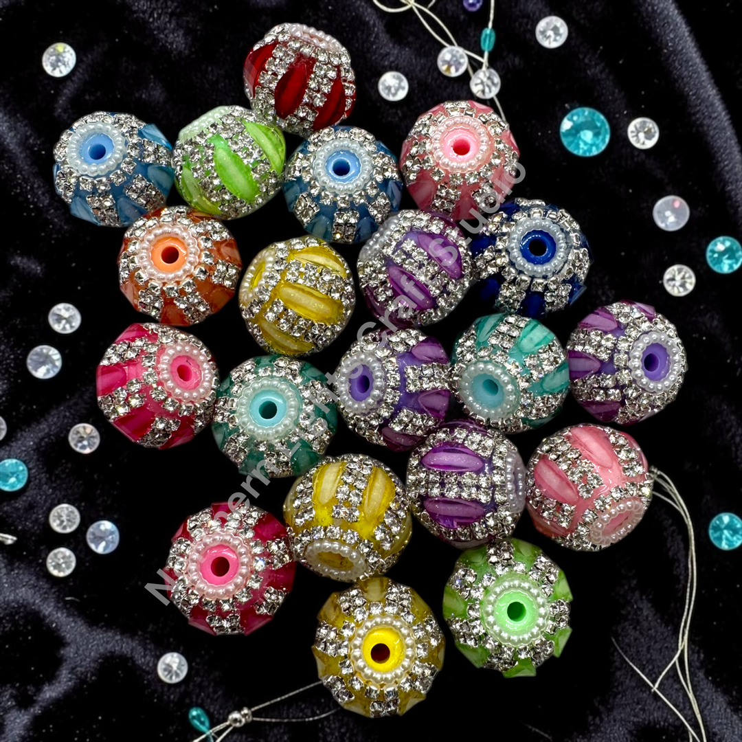 Fancy Pumpkin Slice Rhinestone Opaque Slice Beads - 5pc. Mix