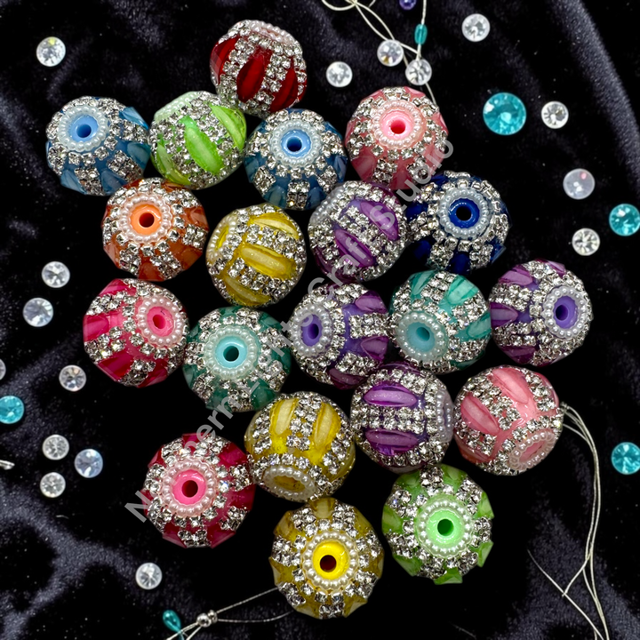 Fancy Pumpkin Slice Rhinestone Opaque Slice Beads - 5pc. Mix
