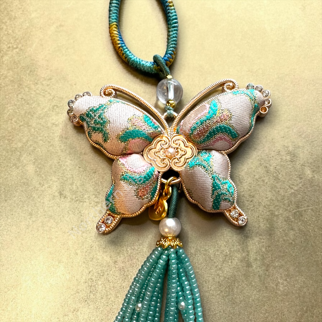 Song Brocade Short Butterfly Keychain / Decorative Hanging Charm