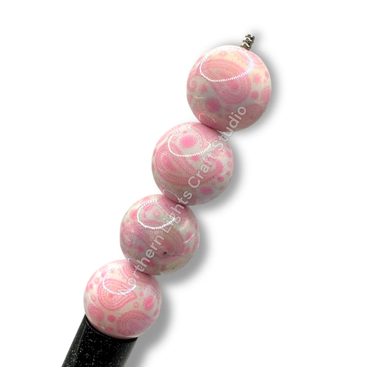 Paisley Bandana Printed 16mm Acrylic Beads - 20pc.