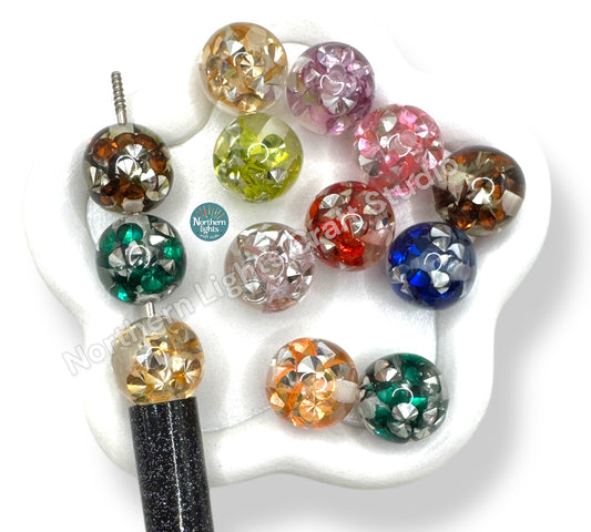Diamond Chip Resin Beads - Bling Beads 20pc.