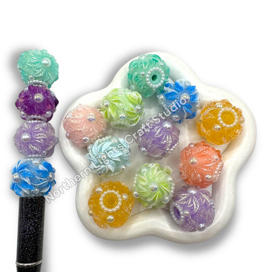 Flower Fantasy Fancy Beads - 10 pc. mix