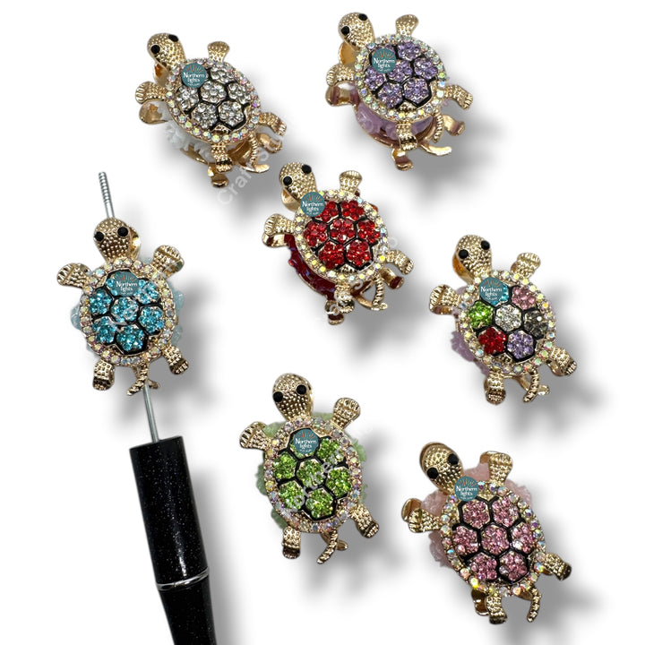 Rhinestone Double Sided Turtle Fancy Bead - READ DESCRIPTION