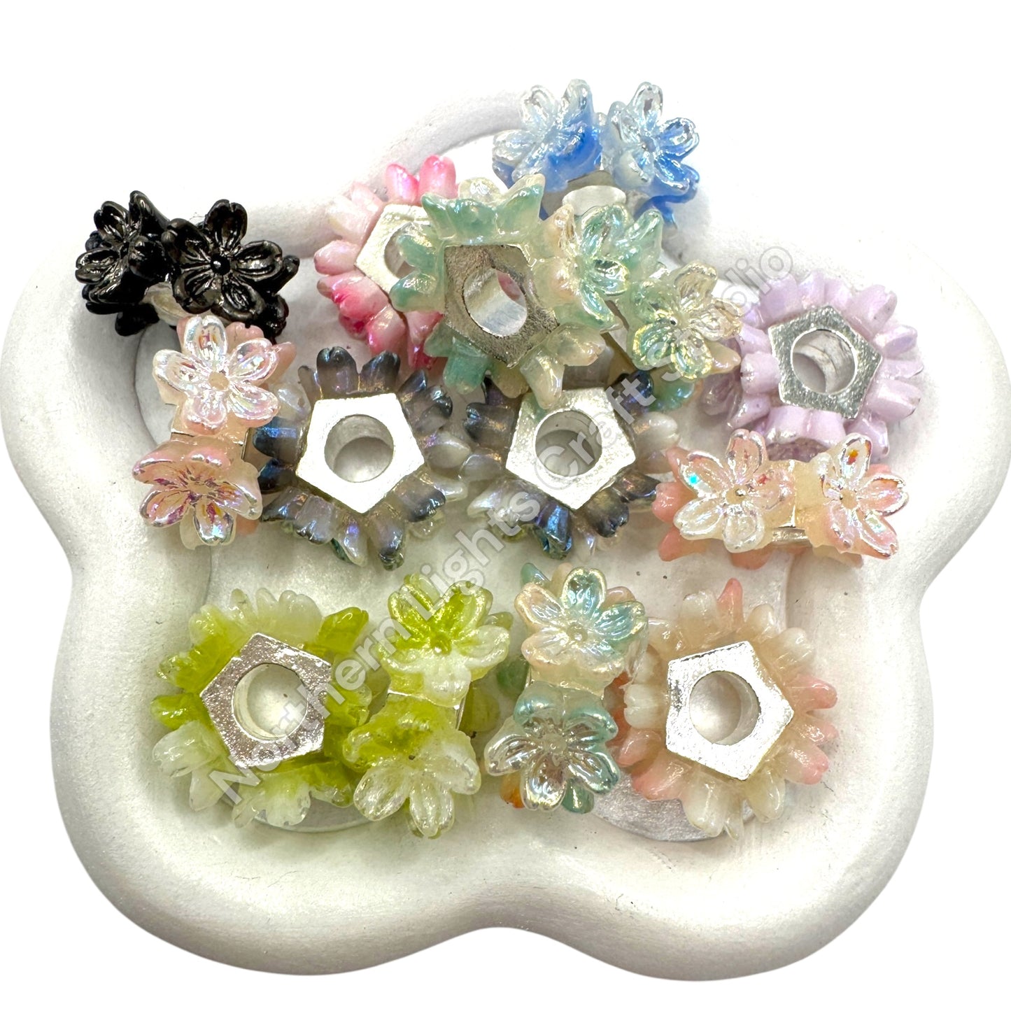 Flower Spacer Bead -12pc. mix