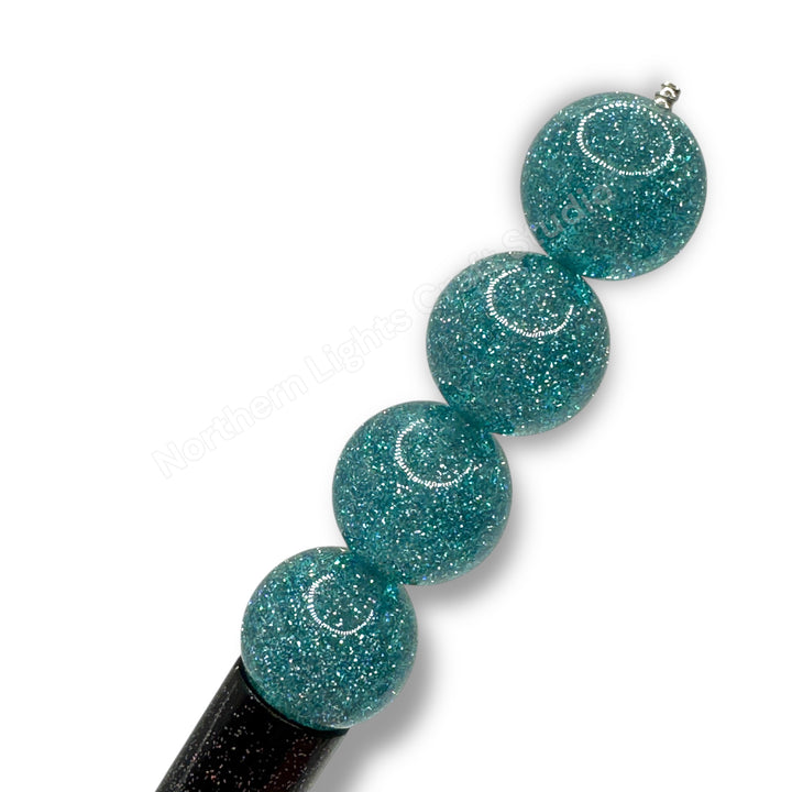 Glitter Dust 16mm High Quality Resin Beads - 20 Pcs.
