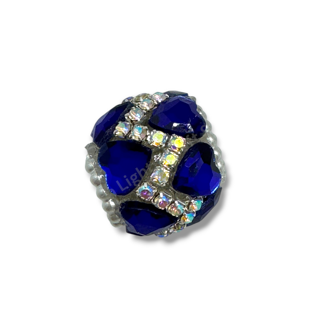 Rhinestone Zig Zag Heart Shape Crystal Fancy Bead - 4pc.