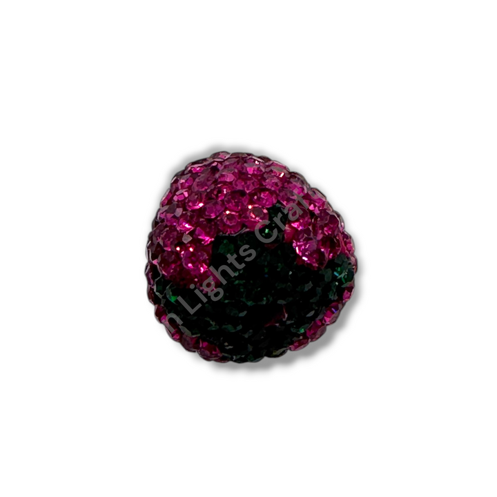 Rhinestone Strawberry Beads -Small or Large Sizes - 1pc.