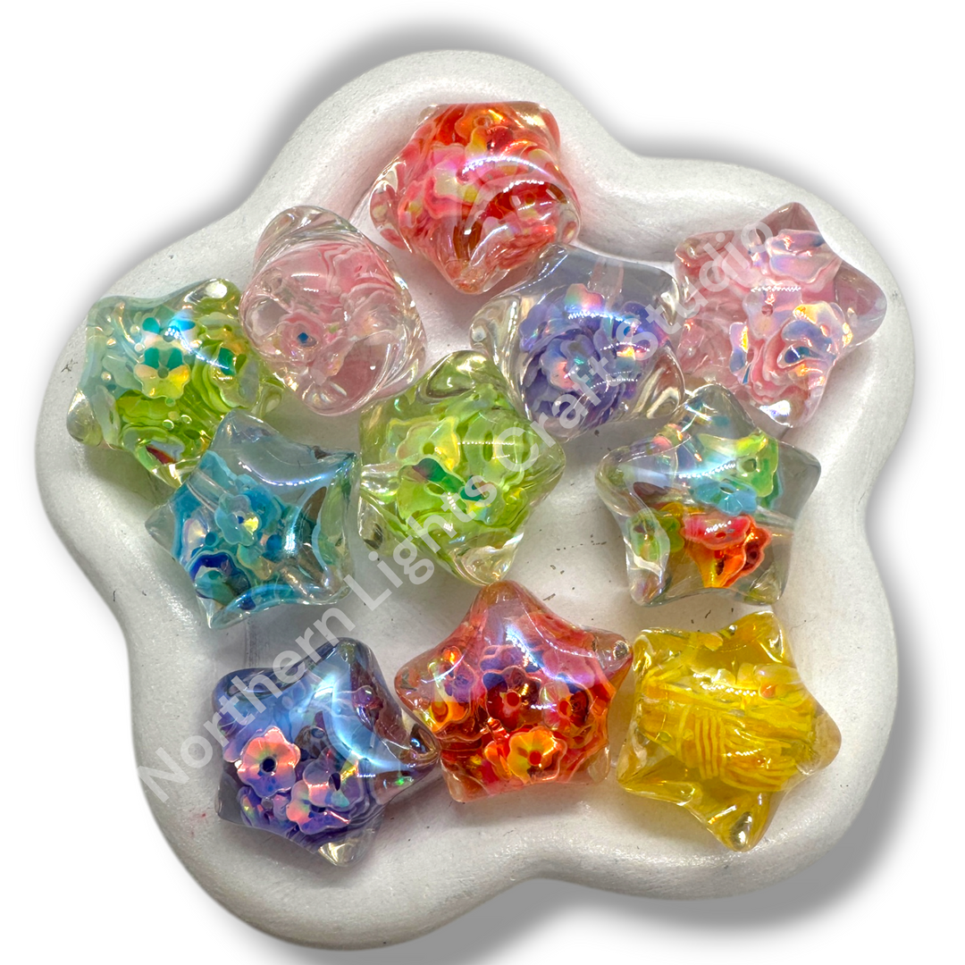 Star Shape UV Luxury Confetti Beads - 10pc.